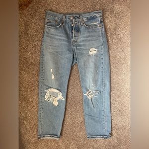 High-Waisted ripped straight leg LEVI’S
